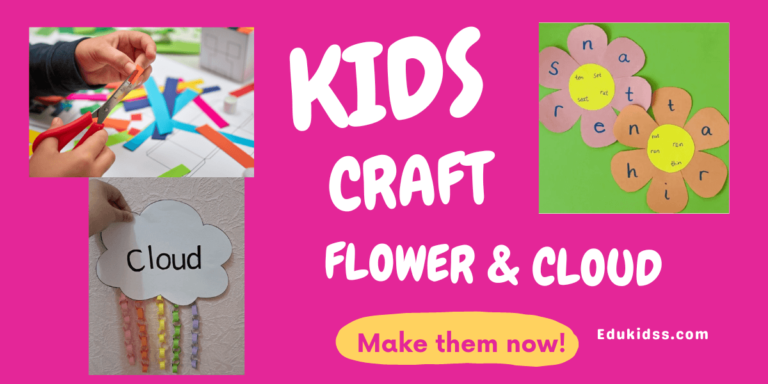 kids craft flower and cloud