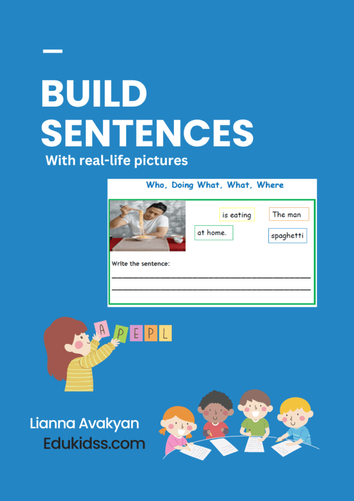 building sentences unscramble, hands-on free printable