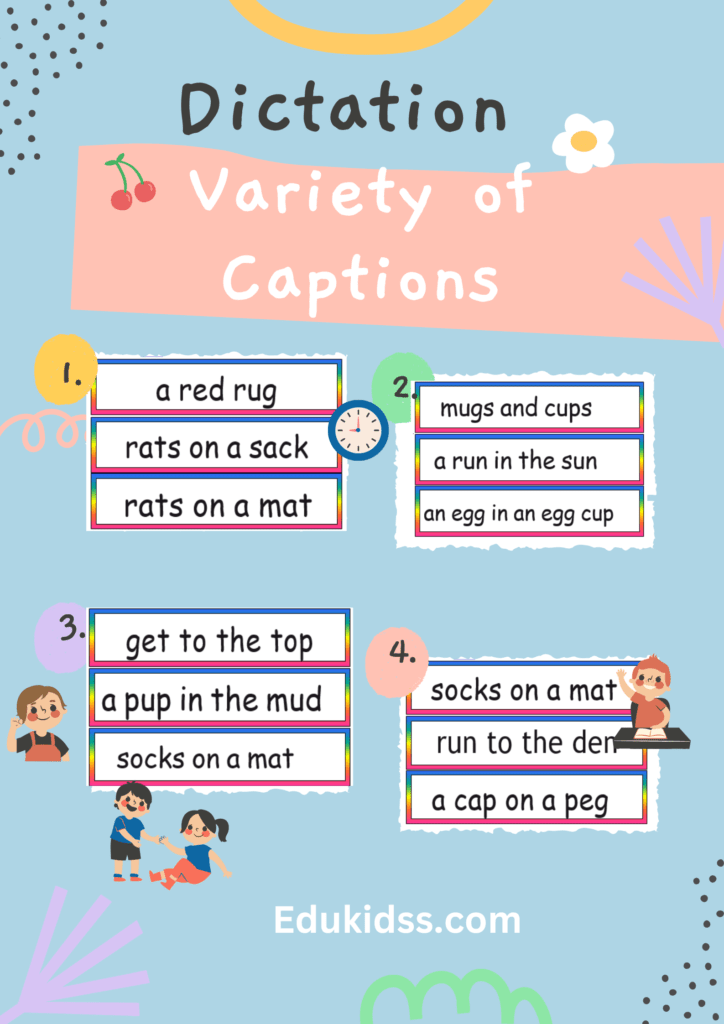 Dictation_captions_phases free printable