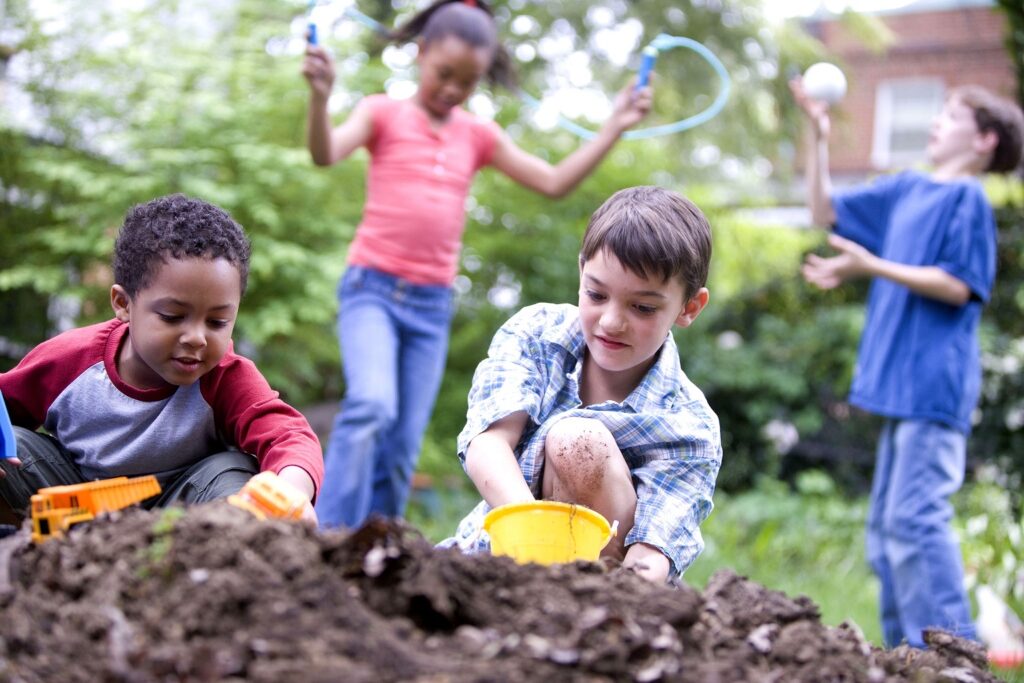 Healthy social interaction in kids. 