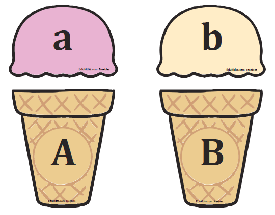 icecream matching upper and lowercase activity free printable