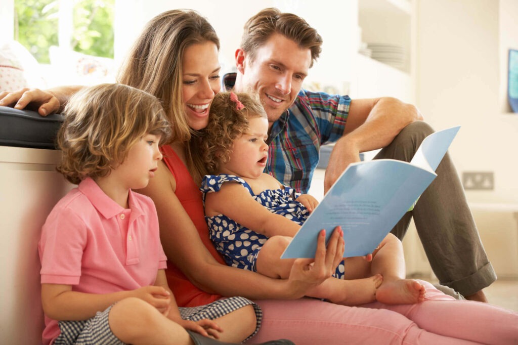 Family reading together