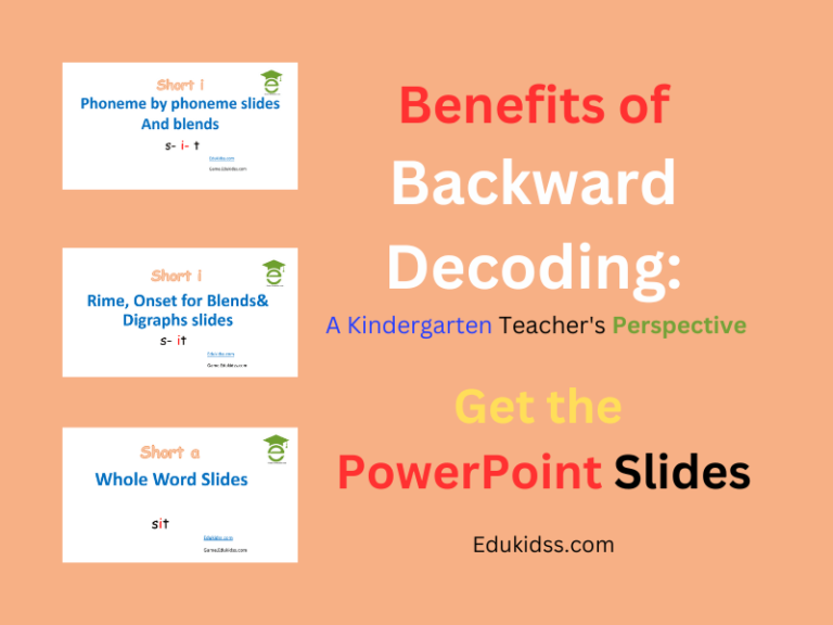 Benefits of Backward decoding and Reading A Kindergarten Teacher's Perspective