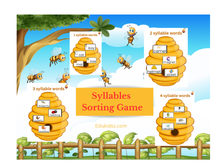 syllables sorting hands on freebie printable