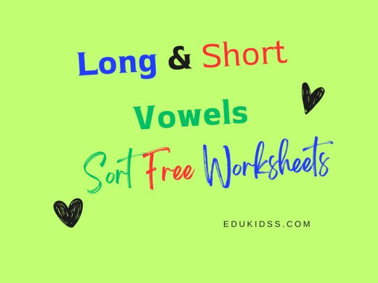 Long and Short Vowels Sort Free Worksheets